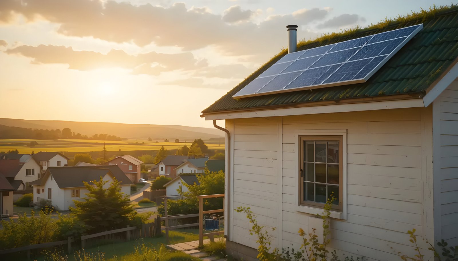 ours-journey Vecteezy House With Solar Panels On Roof At Sunset In Rural Area 63105180 Scaled